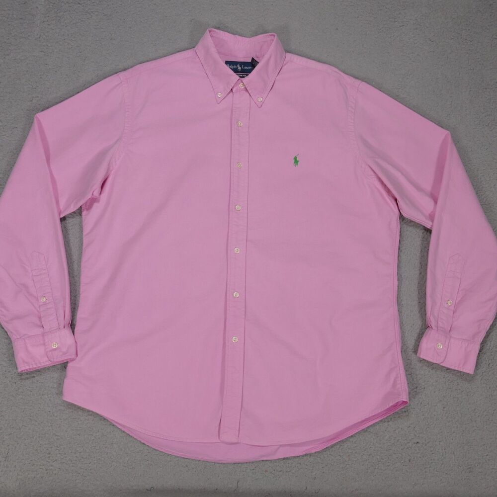 Polo Ralph Lauren Shirt Mens XL Custom Fit Chambray Pink Button Down Long Sleeve - Picture 8 of 15